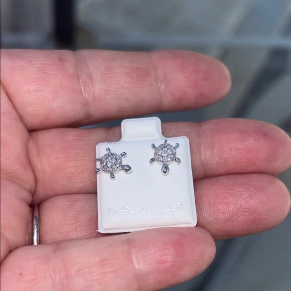 Sterling Silver Stud Earrings - Picture 4 of 5